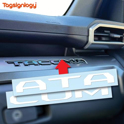 Image of (2 Sets) Prime Series UV Weatherproof Vinyl Decals for Glove Box Dashboard Letter Inserts Compatible fits Tacoma 2024-2026 (Gloss White)