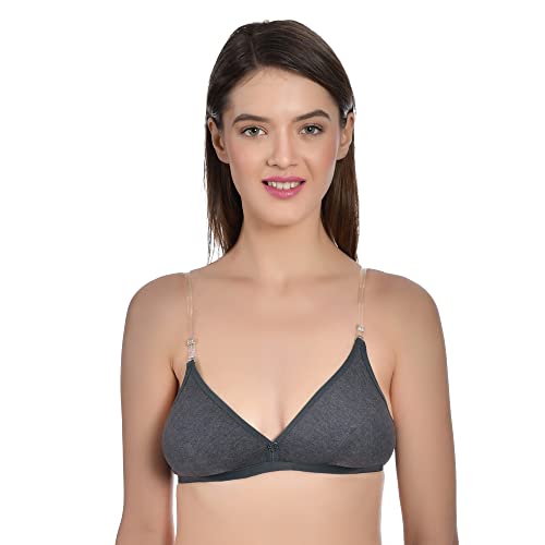Image of Aimly Women's Cotton Non-Padded Non-Wired Solid Multicolor Bra Combo Pack of 6
