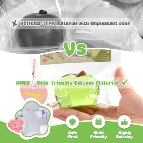 Image of Sticky Apple Taba Clear Squishy Toy, Non-Toxic Silicone Stress Fidget Toy