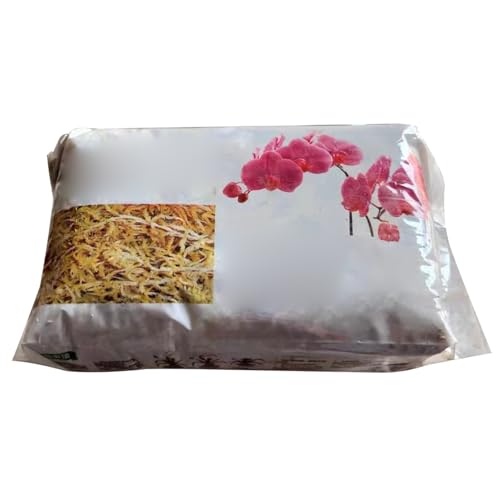 Musgo Sphagnum para plantas, 6 l, musgo Sphagnum seco natural, vegetal comprimido, fibra larga, para orquídeas, para trasplantar orquídeas, suculentas, sarracenias, plantas en maceta