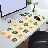 Duża podkładka pod mysz 500 x 250 x 3 mm, podkładka pod mysz do gier żółta, zielona podkładka na biurko, wodoodporna podkładka pod mysz, zszyte krawędzie, antypoślizgowa gumowa podstawa, zwiększona