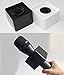AnFun 2 Pieces Portable Square Cube Shaped Interview Mic Microphone Flag Station Logo Superior ABS Material, Black and White