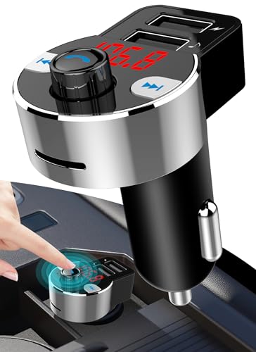 FM Transmitter Bluetooth Car Adapter,FM Radio Adapter with Dual USB