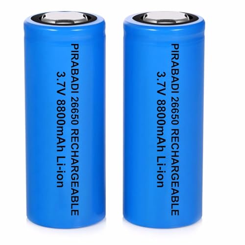 2 pilas recargables de 3,7 V | Batería 8800 mAh | Dimensiones 26 x 65 mm | Batería de alta capacidad para lámpara de antorcha lámpara frontal LED Control remoto juguete coche control remoto RC panel