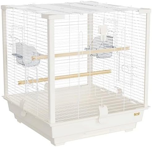 GLigeT Birdcages Bird Cage Metal White Square Bird Cage Parrot Cage Home Bird Single Tier Ornamental Cage Parrot Cage