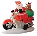 6 Foot Long Lighted Christmas Inflatable Santa Claus on Motorcycle and Reindeer Yard Decoration