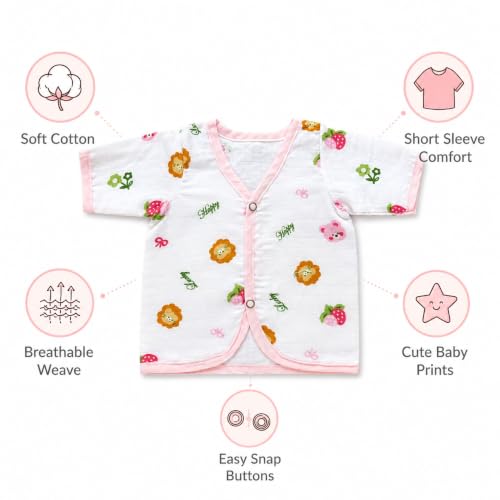 Image of V2M Cotton Jhabla New Born Baby Clothes