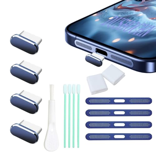 Bouchons anti-poussière USB C iPhone 17 Pro Max bleu foncé