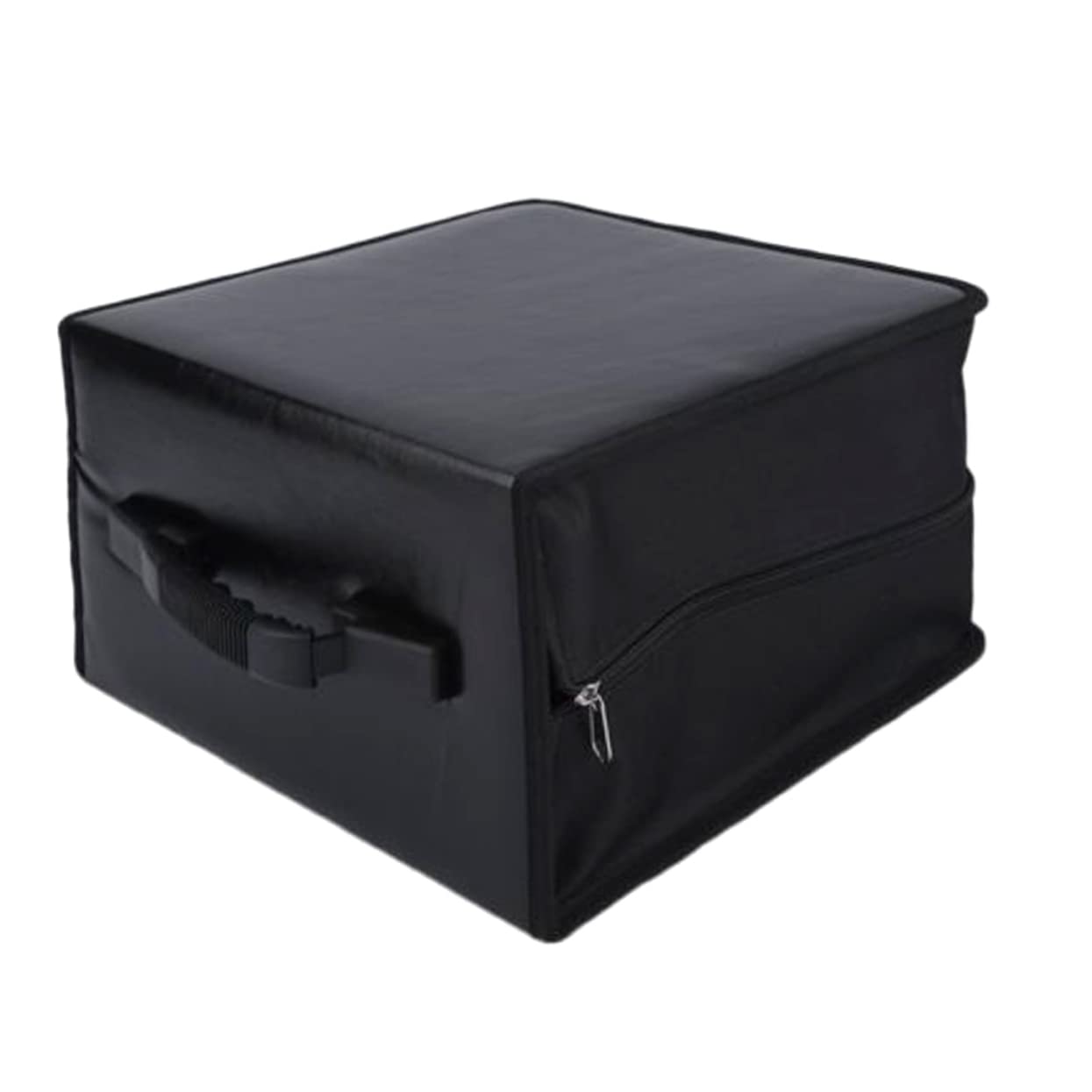 Custodia CD Portatile da 400 Dischi in Pu e Tessuto Nera | Chiusura a Zip, Esterno Robusto, Formato per Archiviare Supporti Audio e Video, Organizer Pratico
