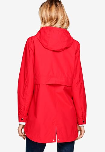 ellos Plus Size Snap-Front Hooded Raincoat2