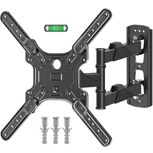 ELIVED TV Wall Bracket for Most 26-60 inch TVs, Tilt and Swivel Wall Mount for Flat or Curved TVs with VESA 100x100-400x400mm up to 35KG, Full Motion Corner TV Bracket with Articulating Arm EV009