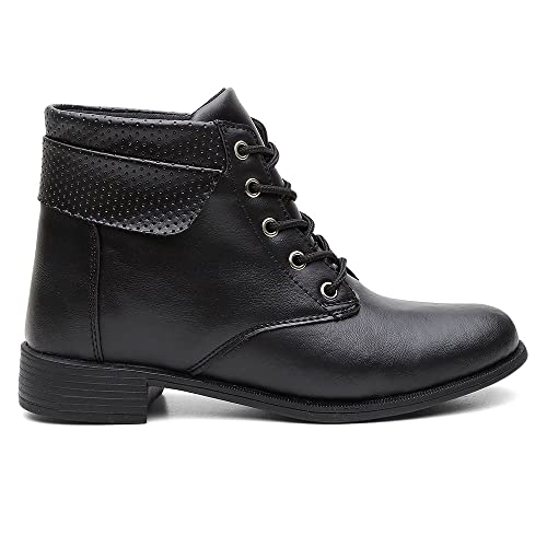 Bota Feminina Preta Coturno Casual Feminino - Preto/38