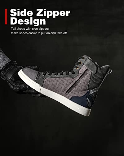Borleni Motorcycle Boots Street Riding Shoes Anti-Slip Outdoor Trekking Hike Work Shoes For Men #TOP5