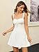 KUTUMAI Lace Square Neck Mini Dress Flowy A Line Short Graduation Dresses for Women Summer 2026 White M