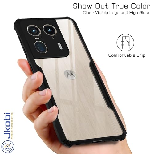 Image of Jkobi Back Case Cover for Motorola Moto Edge 50 Ultra 5G (Shockproof with Polycarbonate Clear Panel | Professional Black)