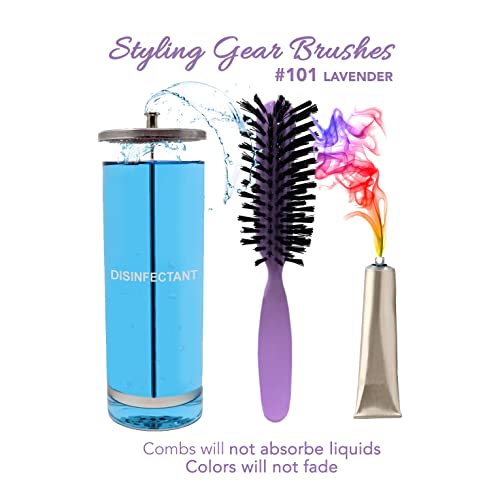 Styling Gear Detangling Hair Brush Nylon Bristles 7 Row Teasing Womens Brush For Thick Hair Small Travel Hairbrush Brush For Hair 1 Pcs. (Lavender) #TOP5