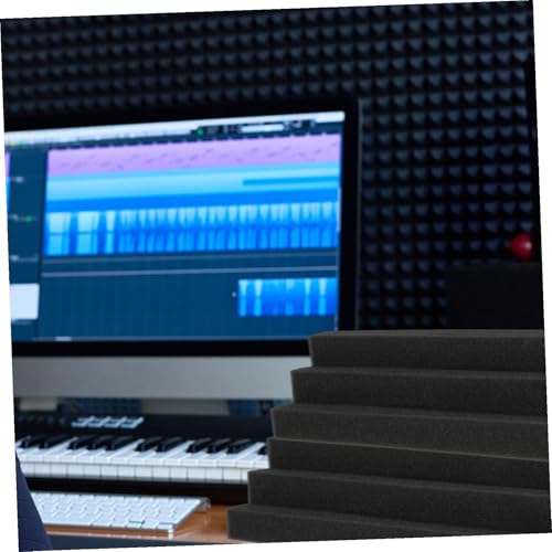4 piezas paneles acústicos negros en cuña con esponja de alta densidad para absorción de sonido y tratamiento de paredes para home theater, estudio y grabación miniatura 4