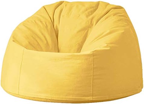FBKPHSS Bean Bag Bazaar, with Filler Indoor Outdoor Bean Bags Cotton Fabrics Storage Chair Sofa Slipcover Recliner Lazy Lounger for Adults and Kids 90 * 95cm,Yellow,EPP