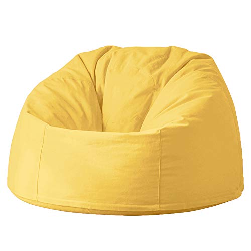 Fbkphss Bean Bag Bazaar, With Filler Indoor Outdoor Bean Bags Cotton Fabrics Storage Chair Sofa Slipcover Recliner Lazy Lounger For Adults And Kids 90 * 95Cm,Yellow,Epp #TOP1