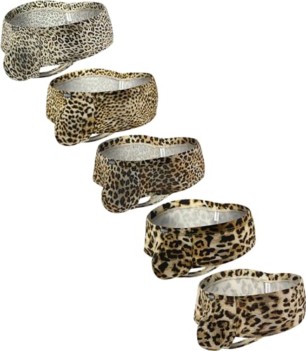 iKingsky Men's Leopard Cheeky Boxer Briefs Sexy Mini Cheek Thong Underwear Low Rise Brazilian Back Mens under Panties