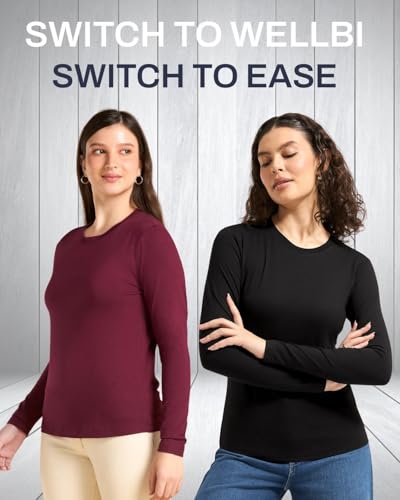 Image of Wellbi Bamboo Tshirt for Women | Full Sleeve Top | Soft Breathable Eco-Friendly Bamboo Fabric | Hypoallergenic Sustainable Fashion & Skin-Friendly Wear