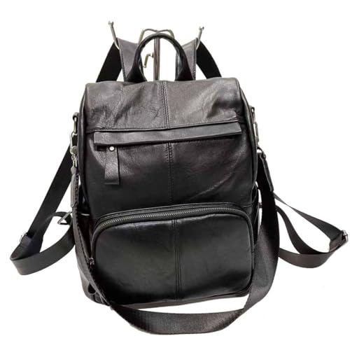 Sac d'épaule en cuir complet noir de haute maroquinerie artisanale