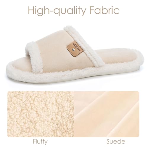 Image of GOEWY Cross Band Slippers for Women with Cozy Memory Foam Machine Washable | Open Toe Summer Cute Slipper,Soft Black House Shoes Slides,Indoor Outdoor Non-Slip Slip On,Gifts for Women Ladies Her Mom