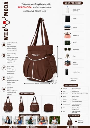 Image of WILD MODA Women's Tote & Shoulder Bag (Set of 1) | Set of 1