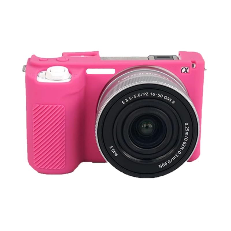 Miękkie silikonowe etui na aparat różowy różowy gumowy pancerz skórka osłona korpusu ochraniacz do aparatu bezlusterkowego Sony Alpha ZV-E10 II