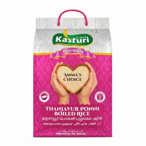 Kasturi Ammas Choice Thanjavur Ponni boiled Rice 5kg: Authentic South Indian Grain for Flavorful Delights