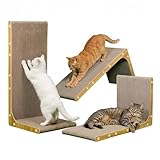 SMARTBEAN 3-Pack Cardboard Cat Scratcher for Indoor Cats, 23 Inch L Shaped Vertical Cat Scratching Post, Cat Scratching Board for Wall and Couch, Large