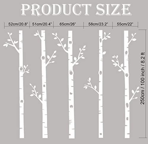 Giant Tree Wall Decals 5 Birch Tree Wall Stickers Woodland miniatura 7