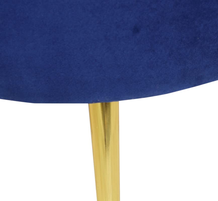 Image of Ottoman Stool for Living Room, Velvet Foot Rest Puffy for Sofa, Foot Stool for Sitting, Modern Puffy Chair for Bedroom, Metal Legs Ottoman for Home Decor, 32 inch Height (Chair-Royal Blue)