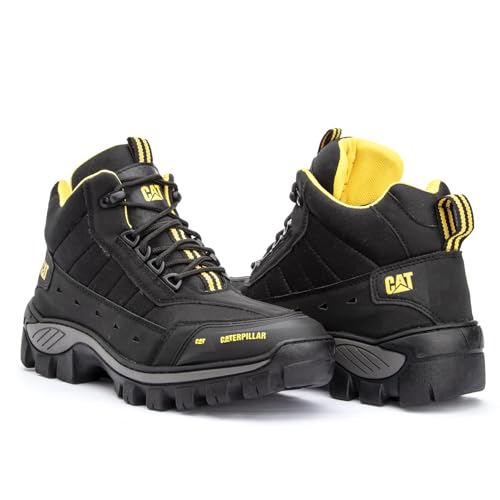 Bota Coturno Masculina Adventure Caterpillar Couro 100% Legítimo (Preto, BR, Adulto, Numérico, 42)