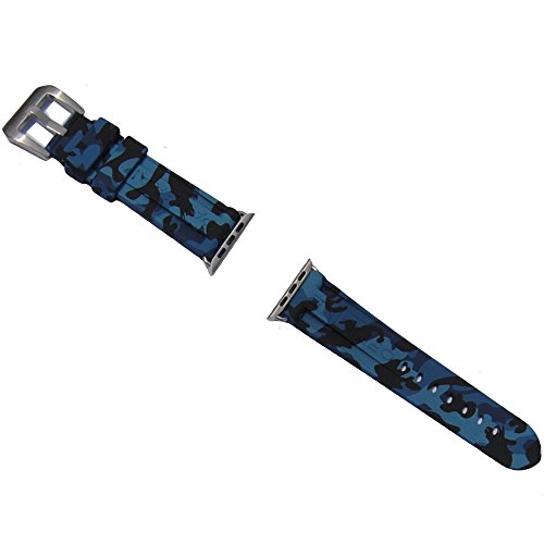 Sport Camo Watch Band Compatible For Apple Watch 42/44Mm, Sport Camouflage Silicone Strap Compatible For Iwatch 6/5/4/3/2/1/Se Smartwatch Rubber Band-44/42Mm Navy Blue #TOP6