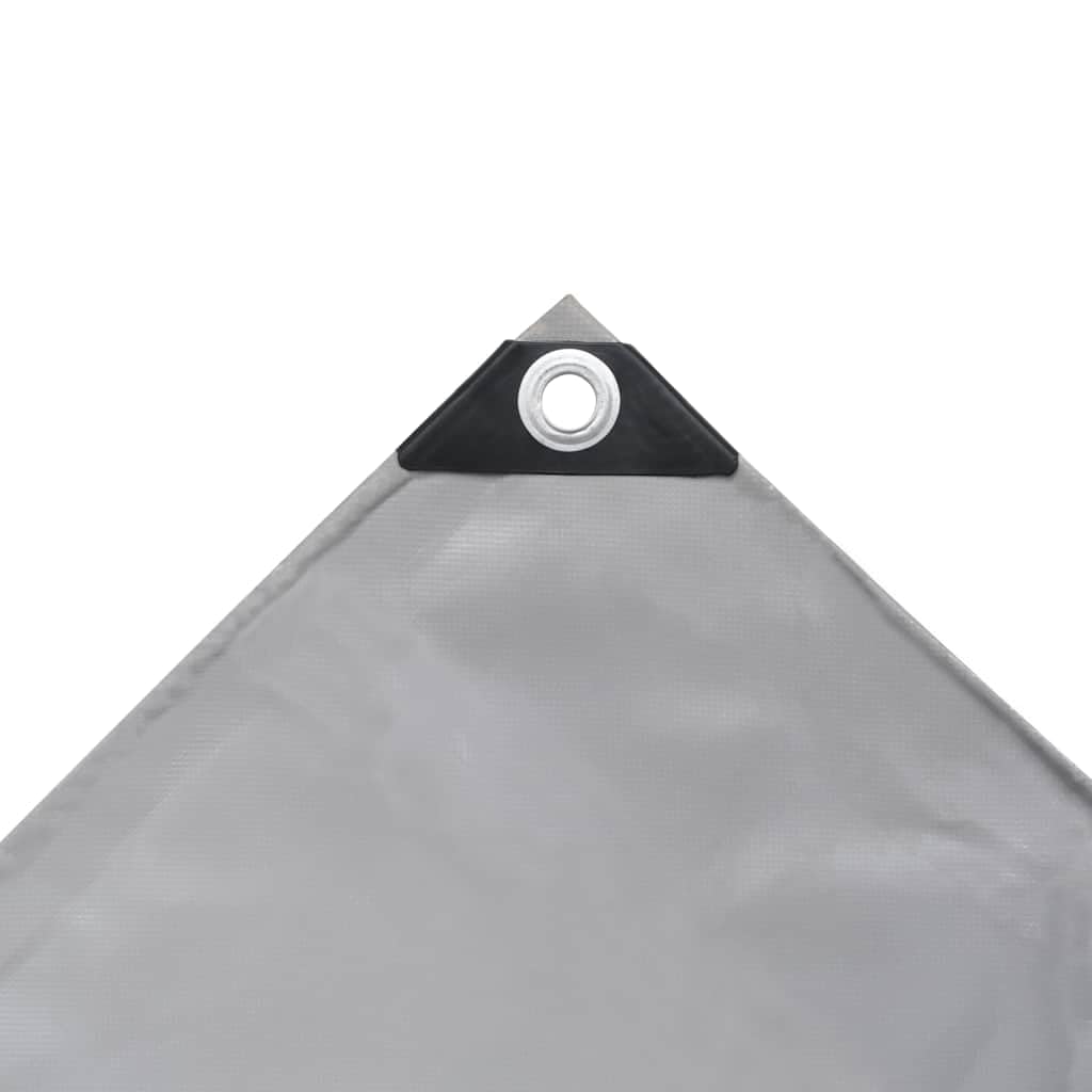 Telone di copertura, 650 g/m², grigio, 4 x 5 m, antistrappo e impermeabile, con occhielli in metallo, resistente ai raggi UV, per giardino, auto, rimorchio, barca, cantiere, legno e terrazza