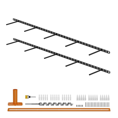 2pcs Floating Shelf Bracket Heavy Duty,Decorative Floating Shelf Hardware Hidden Black Metal Fireplace Mantel Brackets (56"X8"X1.0" with Tools)