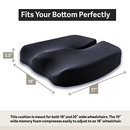 Elmara Wheelchair Cushions Set Of Lumbar Pillow & Seat Cushion - Wheelchair Cushions For Adults - Wheelchair Seat Cushions For Back Pain - Wheelchair Accessories - Memory Foam Seat Cushion For Chair #TOP5