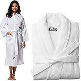 LoomTrove Luxury White Waffle Bathrobe