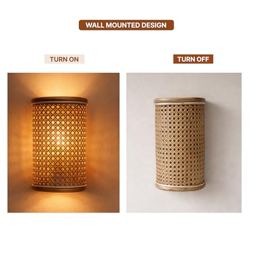 Image of Habere India-All The Cultures Fabricating India Wall Lamps For Living Room Decoration | Lights For Wall | Night Lamp For Bedroom | Decor Lights - Rectangular (M: 18 x 21 cm)