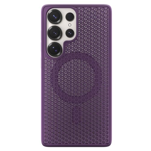 Image of Pikkme Back Cover for Samsung S26 Ultra 5G | Honeycomb Cooling Design | Silicone Heat Dissipation | Mag-Safe Compatible | Shockproof Camera Protection Bumper Case (Purple)