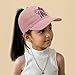 veufcyas Baseball Caps for Girls Kids Cute Graphic Ponytail Hat Trucker Fashion Acid wash Hats Fun Adjustable Criss Cross Cap(DarkPink)