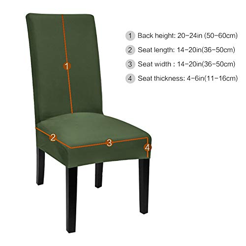 Fuloon 4 Pack Super Fit Stretch Removable Washable Short Dining Chair Protector Cover Seat Slipcover for Hotel, Dining Room, Ceremony, Banquet Wedding Party