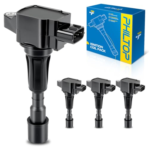 Image of PHILTOP 4 Packs Ignition Coil UF655 Fit for Mazda 2 L4 1.5L 2011 2012 2013 2014 Coils Replacement for UF655 ZJ2018100 ZJ2018100A 48754
