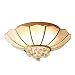 Produktbild JYDQM E27 Kupfer Runde der Nähe Deckenleuchte, Moderne K9 Kristalldekoration Flush Mount Deckenlampe for Schlafzimmer Innen
