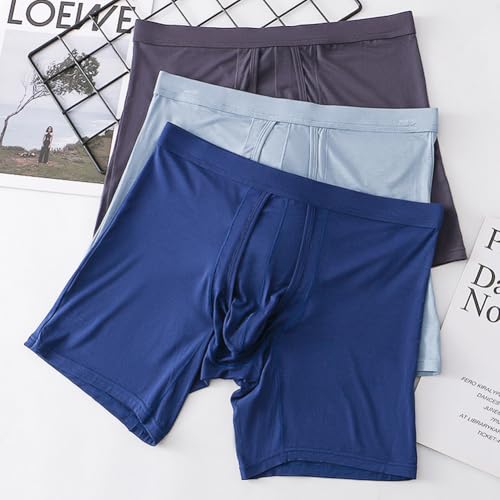 Men's Dual Pouch Underwear Short&Long Leg Bulge Boxer Briefs Separated Pouch Modal Trunks (US, Alpha, Large)2