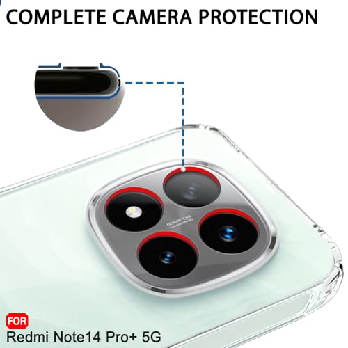 Image of TheGiftKart Back Cover Soft Case for Mi Redmi Note 14 Pro Plus 5G | Best Camera Protection | Inbuilt Dust Plugs & Anti-Slip Grip | Ultra Clear Slim Cover for Redmi Note 14 Pro+ (Silicone, Transparent)