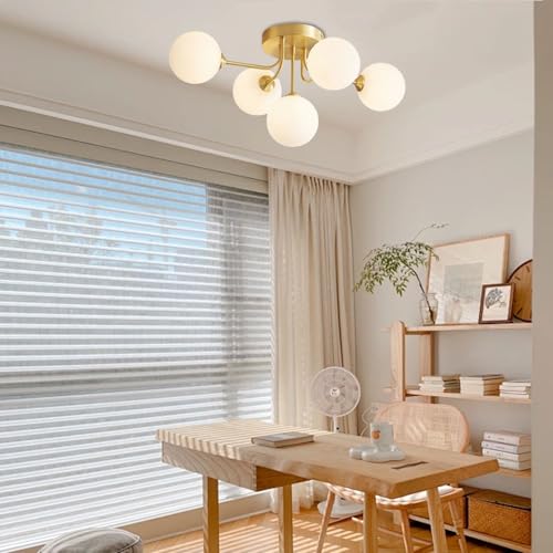 Plafonnier moderne globe en verre multi-lampes chic pour salon