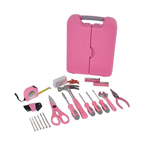 Großer Werkzeugkoffer in pink inkl. pinke Werkzeuge im Werkzeugset - Frauen Werkzeugkoffer als lustiges Geschenk für… – Bild 3