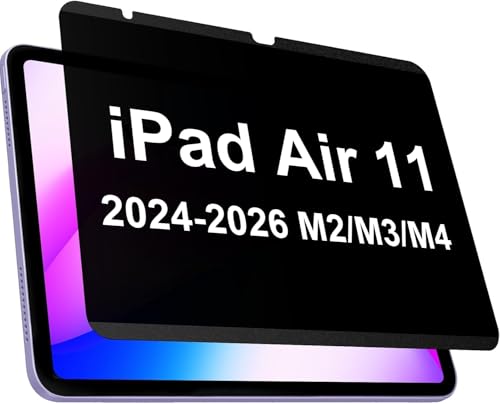 Image of IPROKKO Magnetic Privacy Screen Protector Compatible With iPad Air 11 Inch M4 M3 M2 (2026 2025 2024, 8th 7th 6th), Removable Anti Blue Light Glare Spy Private Filter Black Security Screen Cover for School Office Cafe